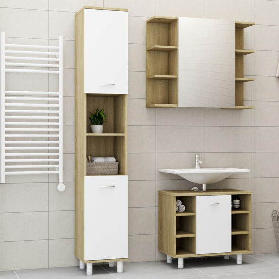 Picture of 31" Bathroom Furniture Set - 3pc Sonoma Oak and White