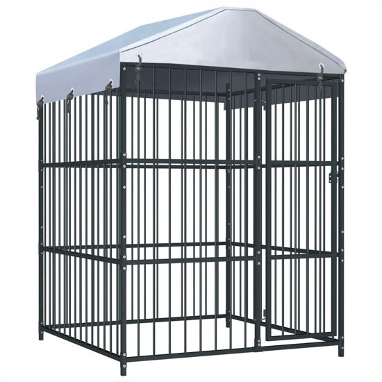 Picture of Outdoor Dog Kennel with Roof - 5'