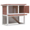 Picture of Outdoor Rabbit Hutch - Brown Wood