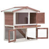Picture of Outdoor Rabbit Hutch - Brown Wood