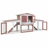 Picture of Outdoor Large Rabbit Hutch - Brown and White Wood