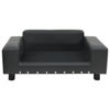 Picture of Dog Plush and Faux Leather Sofa - Dark Gray