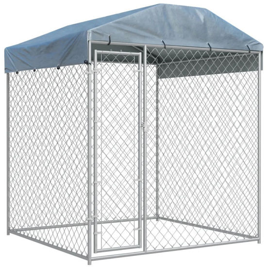 Picture of Outdoor Dog Kennel with Canopy Top - 6'