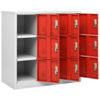 Picture of Steel Locker Storage with Compartments 35" - Red