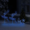 Picture of Christmas Decor Acrylic Flying Reindeer & Sleigh - Blue