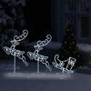 Picture of Christmas Decor Acrylic Flying Reindeer & Sleigh - White