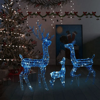 Picture of Christmas Decor Acrylic Reindeers with LED - Blue