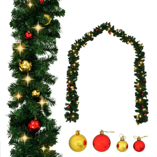 Picture of 16' Christmas Garland with Decor and LED