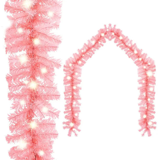 Picture of 32' Christmas Garland with LED - Pink