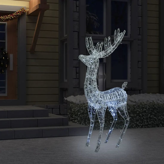 Picture of 6' Christmas Decor Acrylic Reindeer with LED - C White