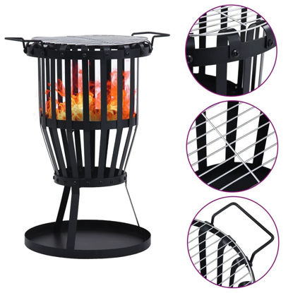 Picture of Outdoor 19" Steel Fire Pit BBQ and Poker