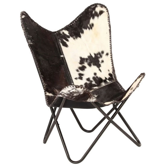Picture of Leather Butterfly Chair - Black and White