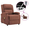 Picture of Living Room Fabric Electric Recliner Massager Chair - Brown