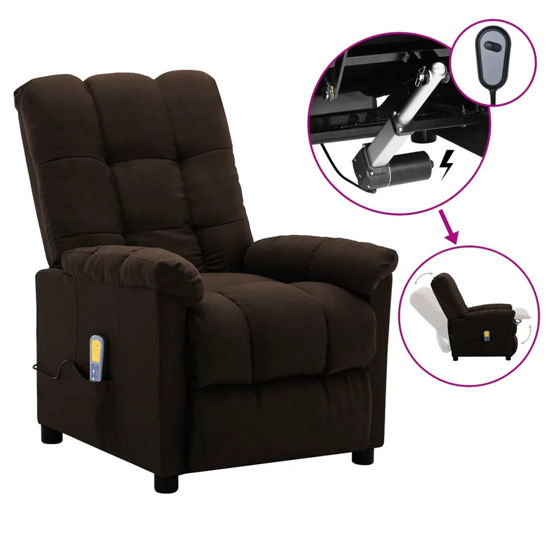 Picture of Fabric Electric Recliner Massage Chair - D Brown