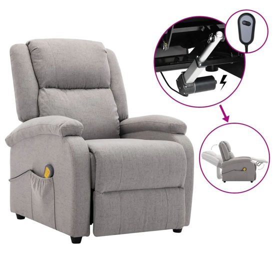 Picture of Living Room Fabric Electric Recliner Massage Chair - L Gray