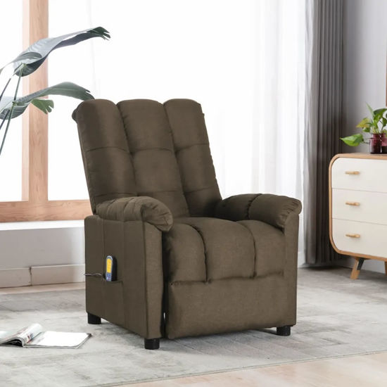 Picture of Living Room Fabric Recliner Massage Chair - Brown