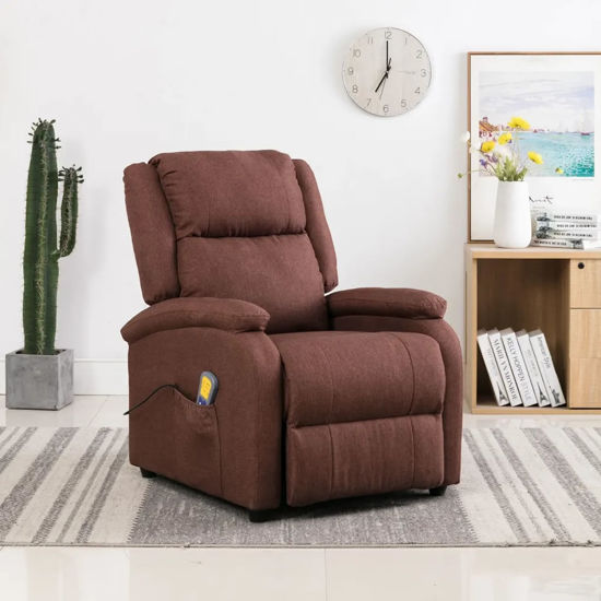 Picture of Fabric Massage Recliner Chair - Brown
