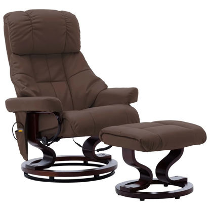 Picture of Recline Massage Chair with Footrest - Brown