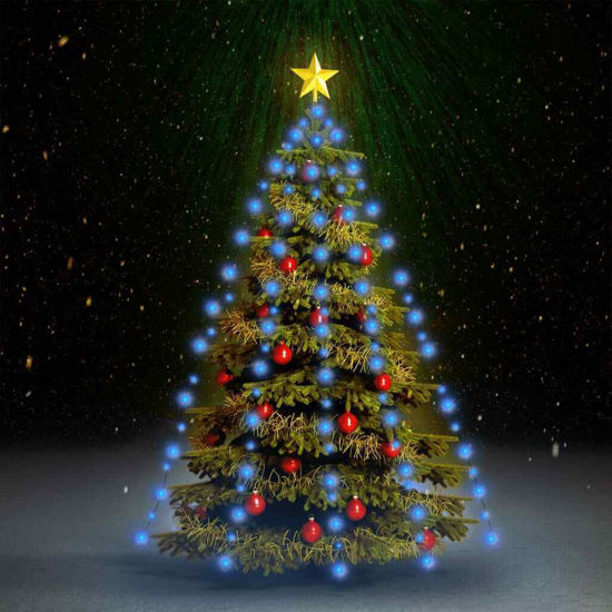 Picture of Outdoor Christmas Tree Net with LED Lights 59" - Blue