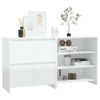 Picture of High Gloss Sideboard with Storage Cabinet and Shelves EW 2 pc - White