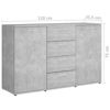Picture of Wooden Storage Cabinet with Drawers 47" EW - Gray