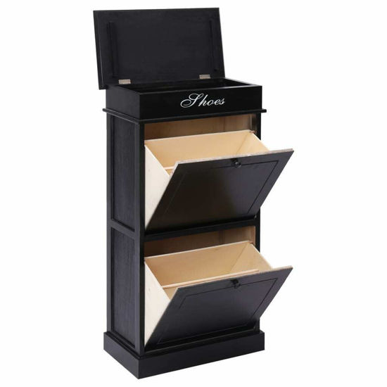 Picture of 20" Wooden Shoe Cabinet PW - Black