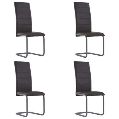 Picture of Dining Faux Leather Chairs - 4 pc Brown