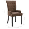 Picture of Fabric Dining Chair with Armrests - 1 pc Brown