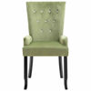 Picture of Velvet Dining Chairs with Armrests - 1 pc L Green