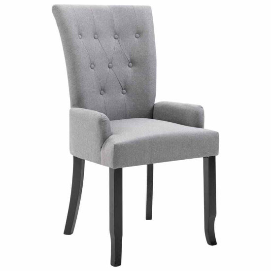 Picture of Fabric Dining Chair with Armrests - 1 pc L Gray