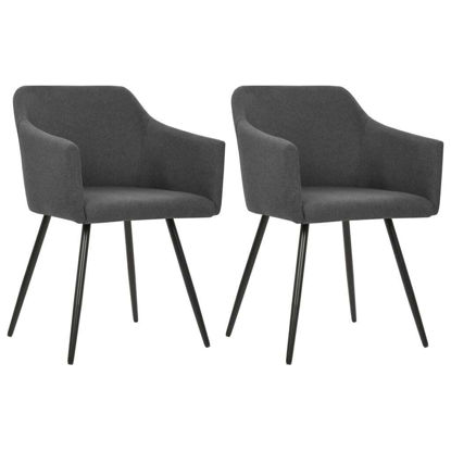 Picture of Dining Fabric Chairs - 2 pc Dark Gray