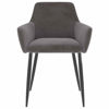 Picture of Dining Armchair Velvet Chairs - 2 pc Dark Gray