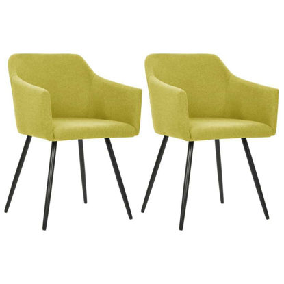 Picture of Dining Fabric Armchair Chairs - 2 pc Green