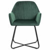 Picture of Dining Velvet Armchair Chairs - 2 pc Green