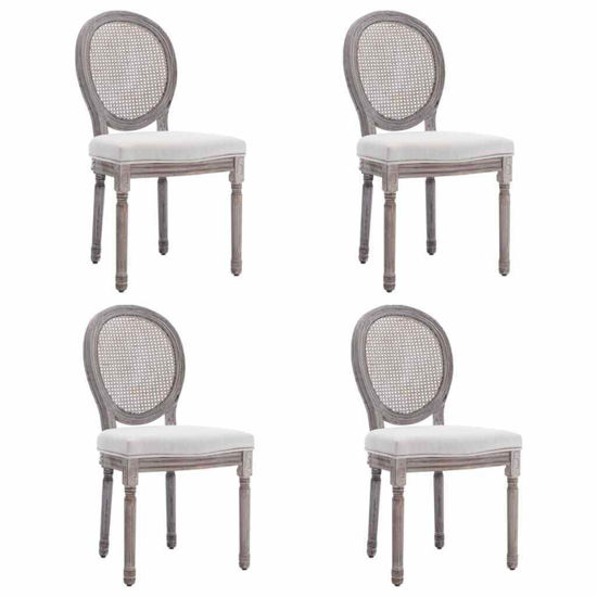 Picture of Fabric Dining Chairs - 4 pc Cream