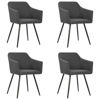 Picture of Fabric Dining Chairs with Armrest - 4 pc D Gray