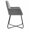 Picture of Dining Velvet Armchair Chairs - 4 pc Gray