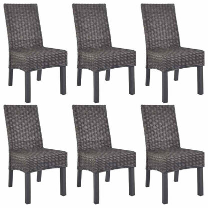 Picture of Dining Rattan Wooden Chairs MW - 6 pc Brown