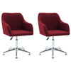 Picture of Dining Fabric Chairs with Armrest - 2 pc W Red