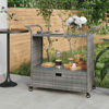 Picture of Mobil Rattan Cart with Drawer 39" - Gray