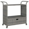 Picture of Mobil Rattan Cart with Drawer 39" - Gray