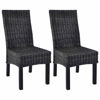 Picture of Dining Rattan Wooden Chairs MW - 2 pc Black