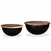 Picture of Living Room Round Wooden Coffee Table with Storage - 2 pc Black