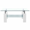 Picture of Living Room Glass Coffee Table 37" with Shelf - White