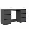 Picture of Wooden Desk with Drawers 55" - Dark Gray