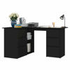 Picture of Home Office Wooden Corner Desk 57" - Black