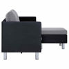 Picture of Living Room 2Tone Faux Leather Sofa 74" - Black with Gray