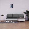 Picture of Living Room 2Tone Faux Leather Sofa 74" - White with L Gray