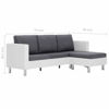 Picture of Living Room 2Tone Faux Leather Sofa 74" - White with D Gray