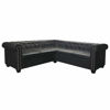 Picture of Living Room L-Shaped Faux Leather Sofa 81" - Black